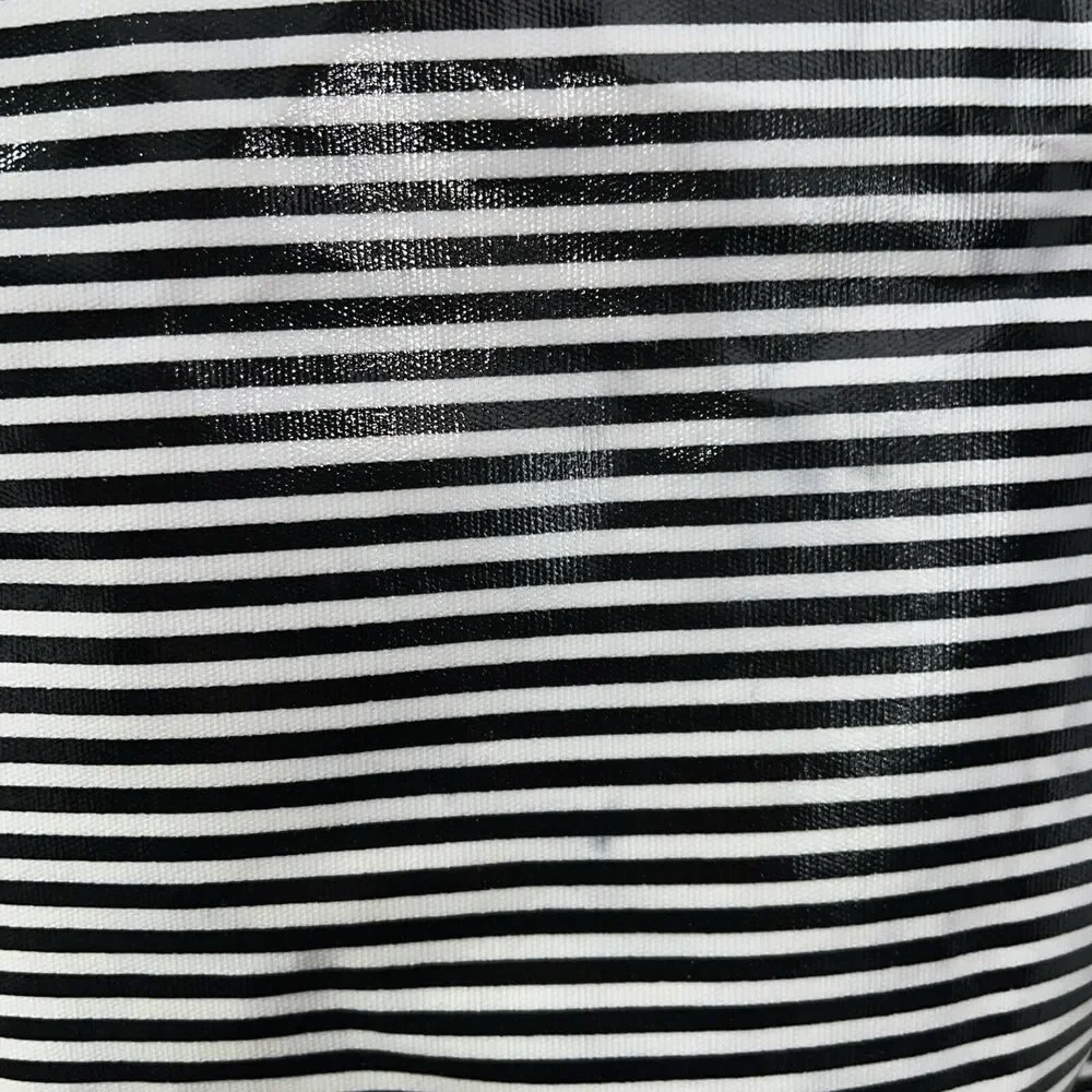Victoria's Secret Black & White Striped PVC Tote Bag